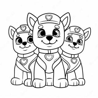 Pagina Da Colorare Dei Cuccioli Di Paw Patrol Carini Con Cuori 52347-43552