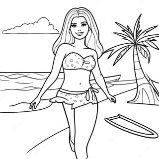 Pagina Da Colorare Del Divertimento In Spiaggia Di Barbie 52807-43926