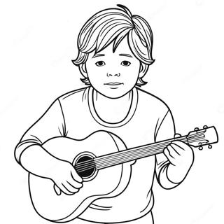 Ragazzo Con Ukulele Da Colorare 52956-44034