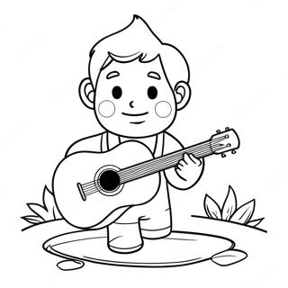 Ragazzo Con Ukulele Da Colorare 52956-44035