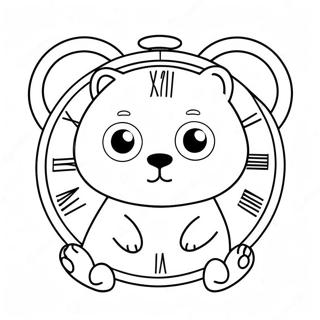 Pagina Da Colorare Dellorologio Con Animali Carini 53207-44234