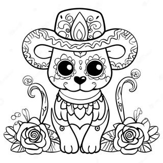 Animali Dia De Los Muertos Pagine Da Colorare