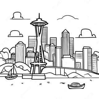 Pagina Da Colorare Dello Skyline Di Seattle 53528-44478