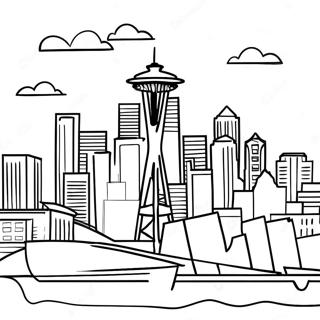 Pagina Da Colorare Dello Skyline Di Seattle 53528-44480