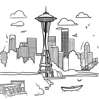 Pagina Da Colorare Dello Skyline Di Seattle 53528-44621