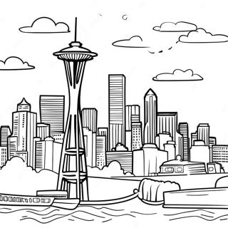 Pagina Da Colorare Dello Skyline Di Seattle 53528-44622