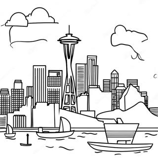 Pagina Da Colorare Dello Skyline Di Seattle 53528-44624