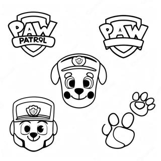 Pagina Da Colorare Dei Distintivi Di Paw Patrol Colorati 53649-44562