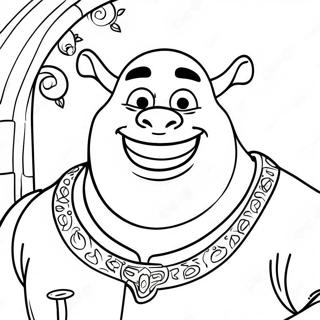 Pagina Da Colorare Di Shrek Con Un Grande Sorriso 53749-44797