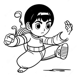 Pagina Da Colorare Di Rock Lee In Posa Dinamica 53779-44827