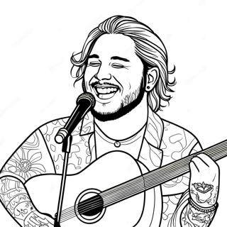 Pagina Da Colorare Di Post Malone Con Chitarra 53839-44882