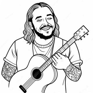 Pagina Da Colorare Di Post Malone Con Chitarra 53839-44883