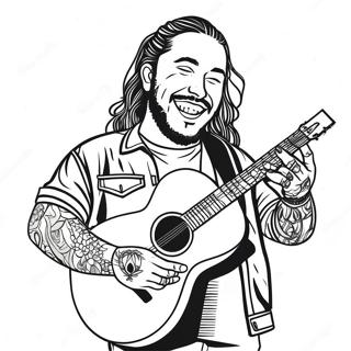 Pagina Da Colorare Di Post Malone Con Chitarra 53839-44884