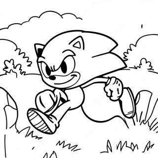 Pagina Da Colorare Di Sonic The Hedgehog Che Sfreccia Attraverso La Green Hill Zone 5383-4312