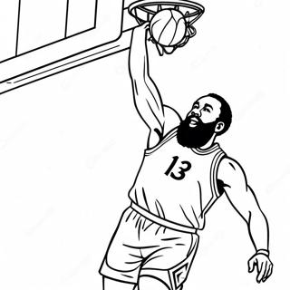 James Harden Che Schiaccia Nella Pagina Da Colorare Del Basket 53899-44917