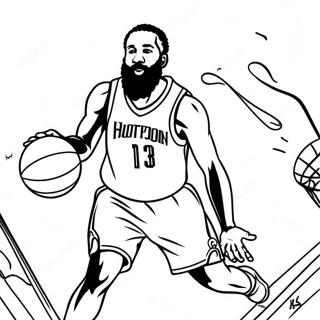 James Harden Che Schiaccia Nella Pagina Da Colorare Del Basket 53899-44918