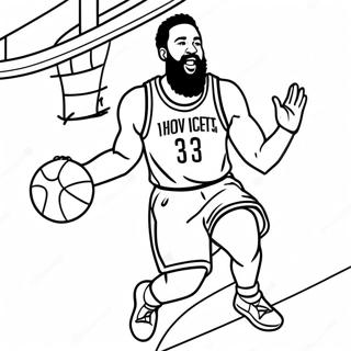 James Harden Che Schiaccia Nella Pagina Da Colorare Del Basket 53899-44919