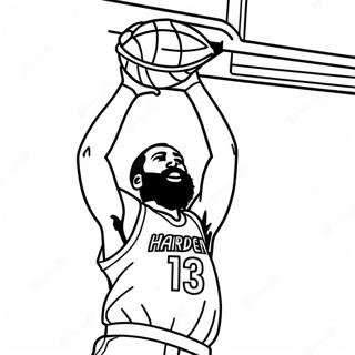 James Harden Che Schiaccia Nella Pagina Da Colorare Del Basket 53899-44920