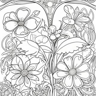 Pagina Da Colorare Con Design Floreale Art Nouveau 53938-44956