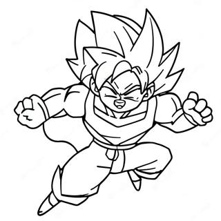 Goku Super Saiyan Che Vola Nella Pagina Da Colorare 53959-44965