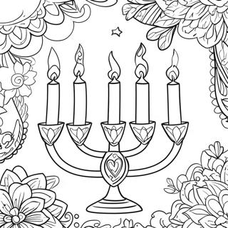 Pagina Da Colorare Menorah Di Hanukkah 5443-4359