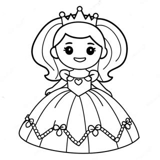 Pagina Da Colorare Di Una Carina Principessa Roblox In Abito Scintillante 54922-45706