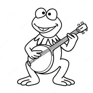 Pagina Da Colorare Di Kermit Che Suona Il Banjo 55342-46048