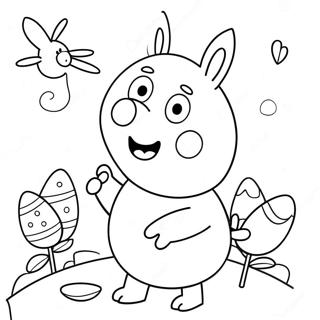 Pagina Da Colorare Di Peppa Pig Con Il Coniglio Di Pasqua 55411-46088