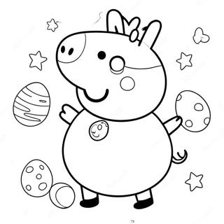 Pagina Da Colorare Di Peppa Pig Con Uova Colorate 55412-46093