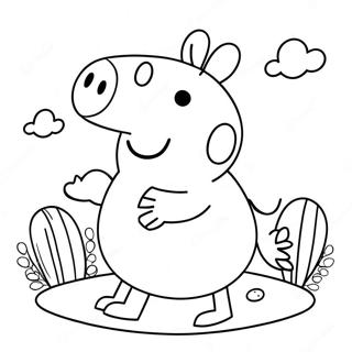 Pagina Da Colorare Di Peppa Pig Con Uova Colorate 55412-46094