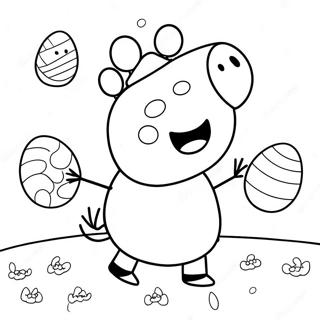 Pagina Da Colorare Di Peppa Pig Con Uova Colorate 55412-46096