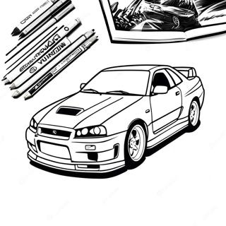 Pagina Da Colorare Dellazione Di Corsa Della Nissan Skyline Gtr R34 55502-46169