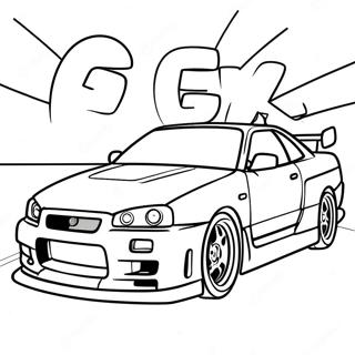 Pagina Da Colorare Dellazione Di Corsa Della Nissan Skyline Gtr R34 55502-46171