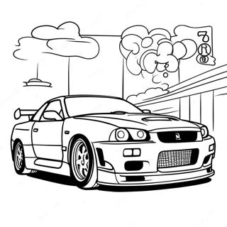 Pagina Da Colorare Dellazione Di Corsa Della Nissan Skyline Gtr R34 55502-46172