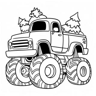 Pagina Da Colorare Del Monster Truck Di Natale Festivo 56172-46700