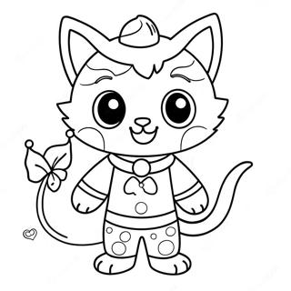 Gatto In Costume Festivo Da Colorare 56182-46712