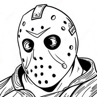 Maschera Iconica Di Jason Voorhees Da Colorare 56191-46715