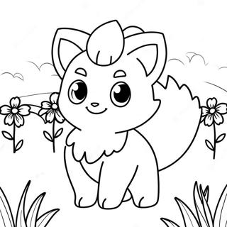 Carino Vulpix In Un Campo Di Fiori Da Colorare 56252-46763