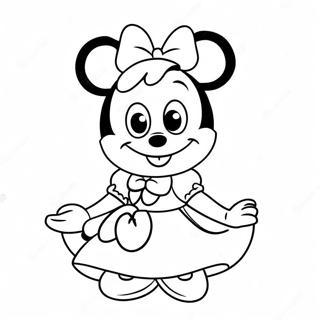 Pagina Da Colorare Della Carina Principessa Minnie Mouse In Un Vestito 56262-46778