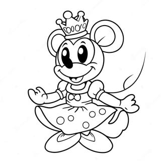 Pagina Da Colorare Della Carina Principessa Minnie Mouse In Un Vestito 56262-46779