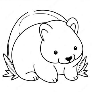 Pagina Da Colorare Di Un Wombat Carino Che Dorme 56382-46867