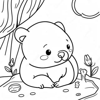 Pagina Da Colorare Di Un Wombat Carino Che Dorme 56382-46868