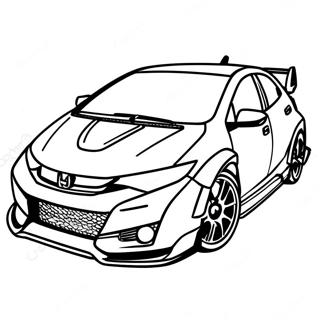 Pagina Da Colorare Della Honda Civic Type R Sportiva 56702-47132