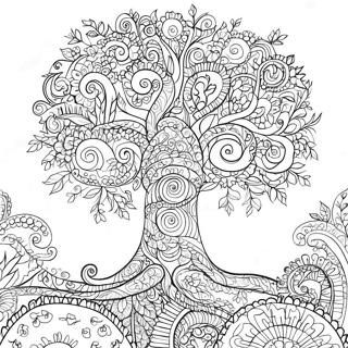 Pagina Da Colorare Di Design Albero Della Vita Intricato 56872-47258