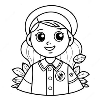 Pagina Da Colorare Di Brownie Girl Scout In Uniforme 56922-47308