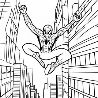 Pagina Da Colorare Spiderman Che Oscilla Nella Citta 56962-47334