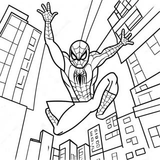 Pagina Da Colorare Spiderman Che Oscilla Nella Citta 56962-47335