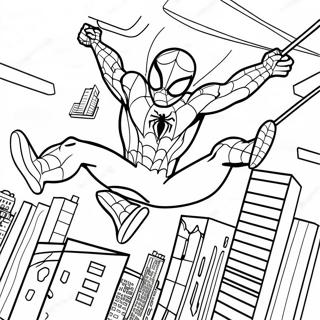 Pagina Da Colorare Spiderman Che Oscilla Nella Citta 56962-47336