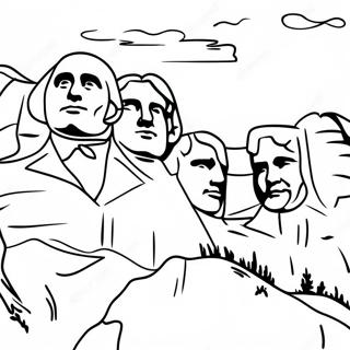 Pagina Da Colorare Vista Panoramica Di Mount Rushmore 56972-47337