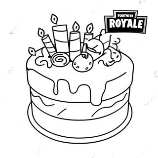 Pagina Da Colorare Della Torta Di Compleanno Di Fortnite 57303-47660